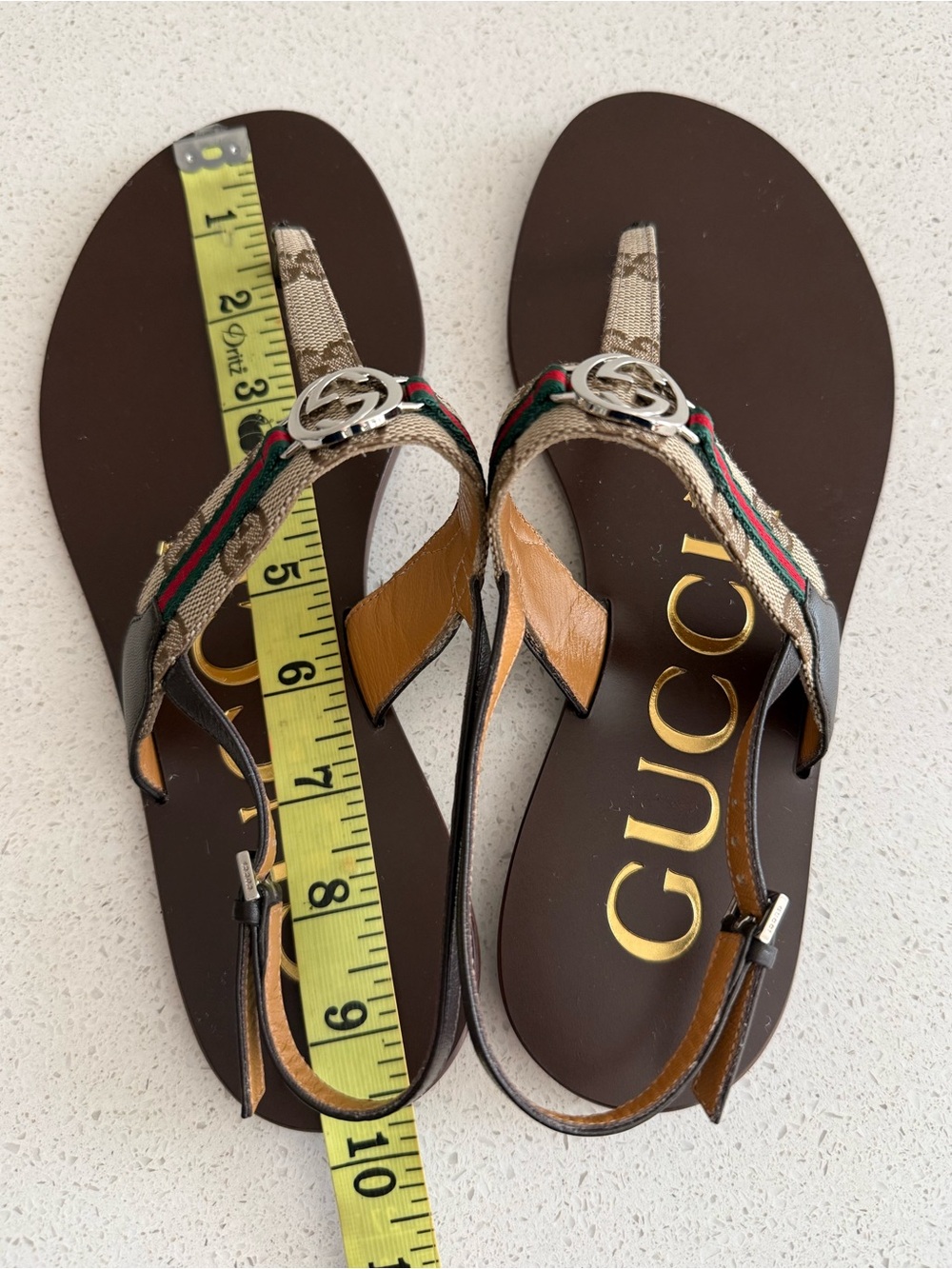 Gucci Interlocking G Sandals Web Slingback Size EU 38 US 8 - Picture 3 of 6